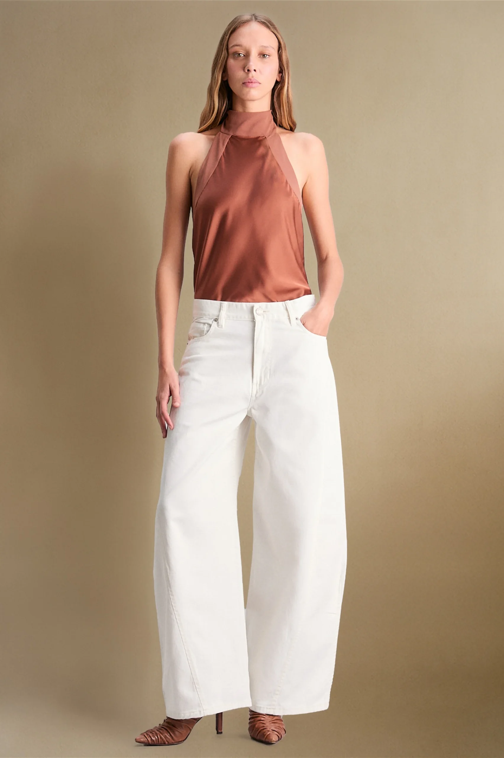 Pantalon Barrel Cleo White