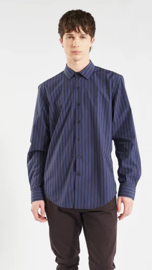 Camisa Cerdena Azul Rayada